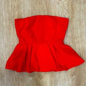 Zara strapless peplum top